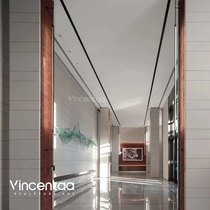 Vincentaa High Quality 3D Metal Hotel Decor Wall Decor Sculpture For Wall Hanging Decoration