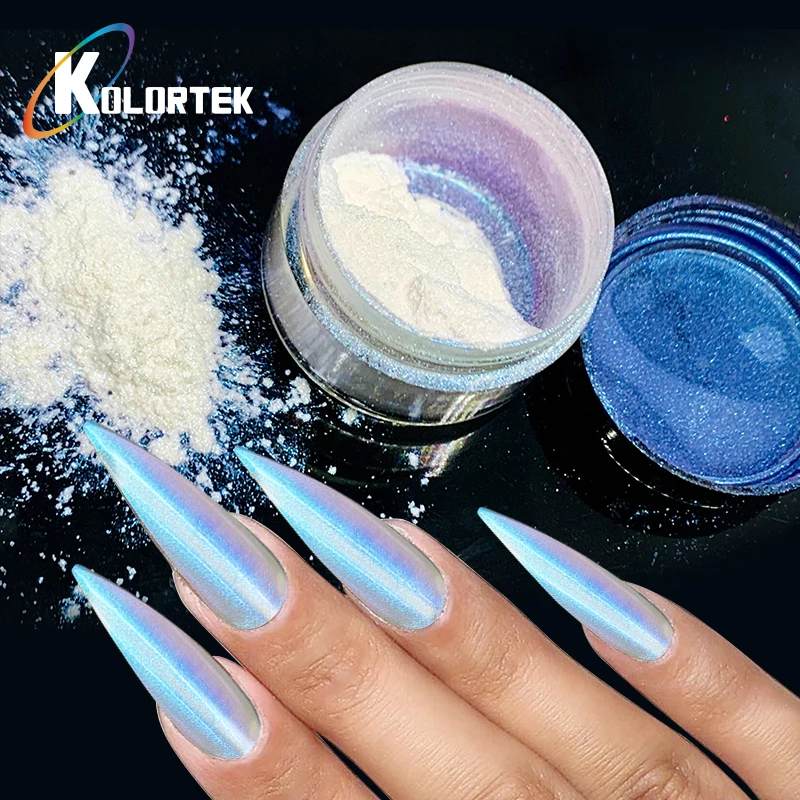 Kolortek Cosmetic grade chameleon pigment white iridescent eyeshadow chameleon powder pigment for nails