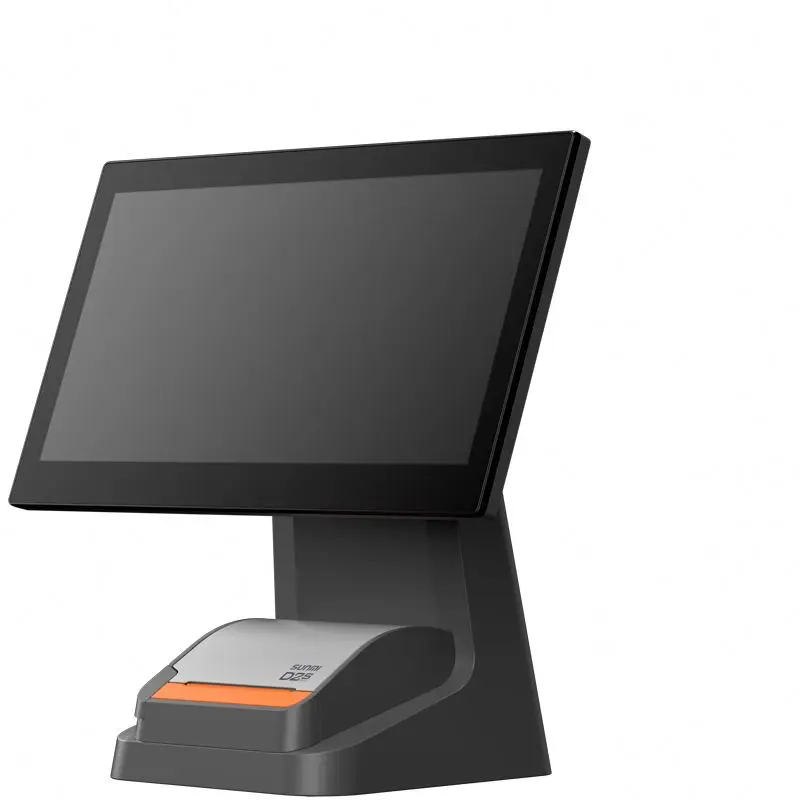 15.6 inch dual screen pos system Sunmi D2S PLUS all in one cash register machine 2G+16 Wi-Fi BT 80mm printer  for supermarket
