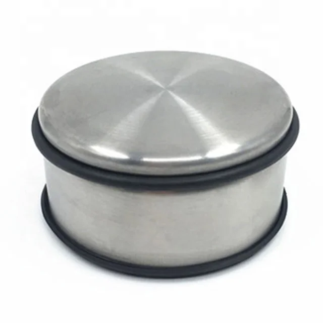 Dia 11x H6.0cm High quality heavy duty stainless steel door stopper  with rubber ring wholesale