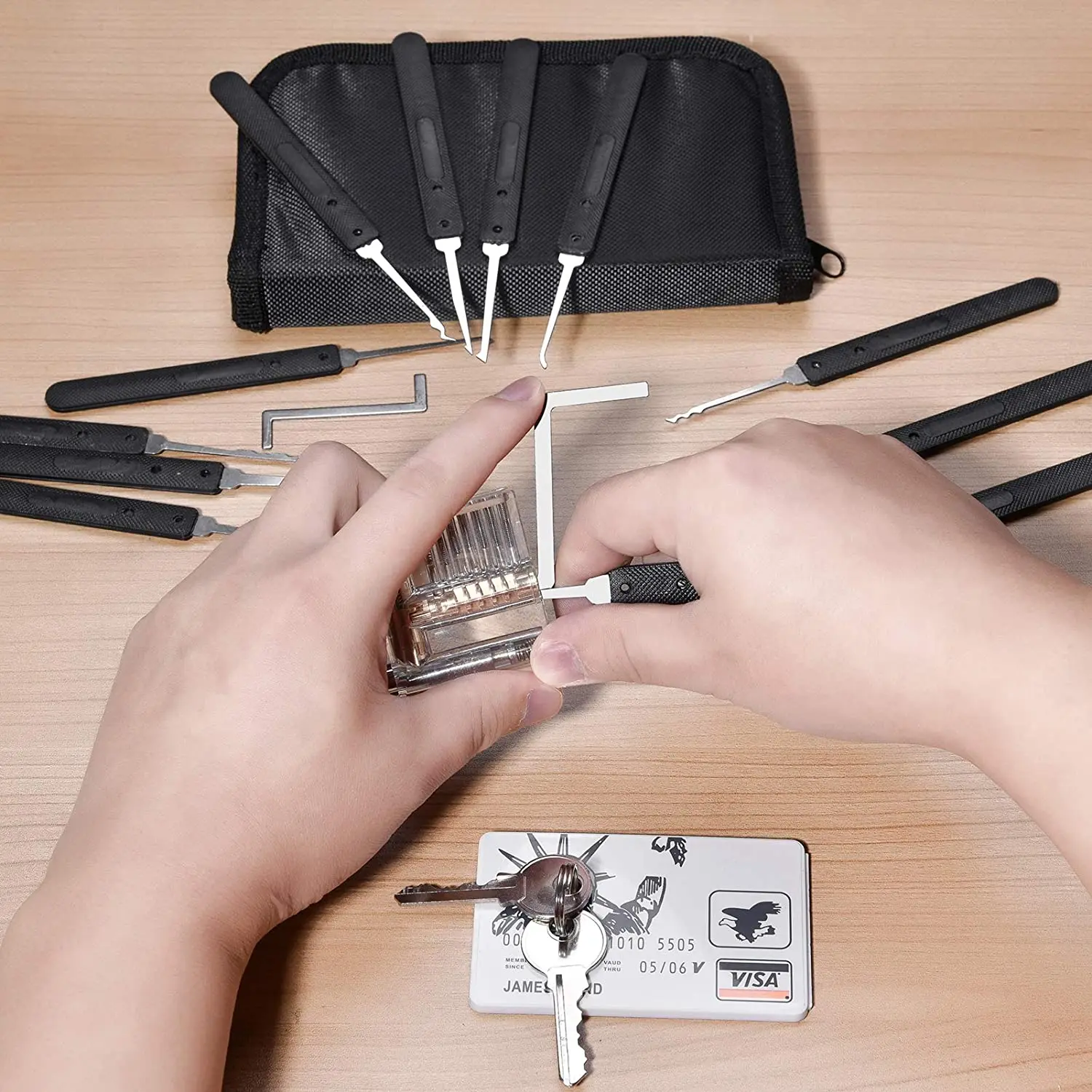 Hot sale factory directly picking dubai door locksmith suppliers tools lock pick set 17pcs with practice lock tool