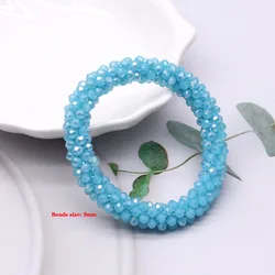 Glass Beads Hair Tie Elastic Hair Rope Simple Scrunchies Ponytail Headdress For Women Bracelet Hair Accessories