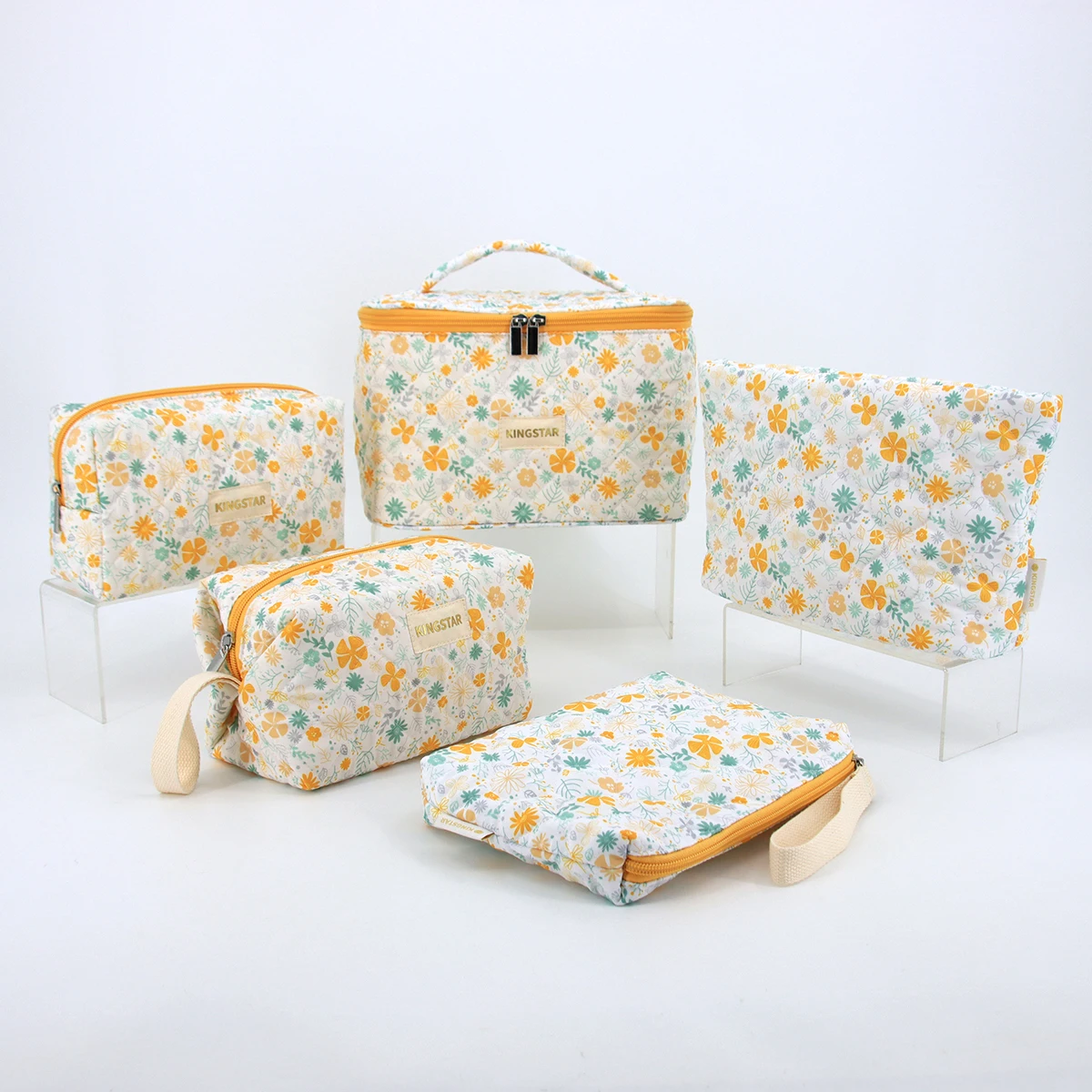 Eco Friendly Custom Printed Make Up Organic Cotton Travel Cosmetic Makeup Bag Canvas Pouch With Zipper