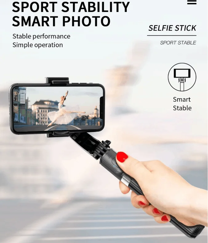 Fashion Portable Foldable 3-in-1 Selfie Stick Tripod Shutter Remote Controller gimbal stabilizer smartphone with smart