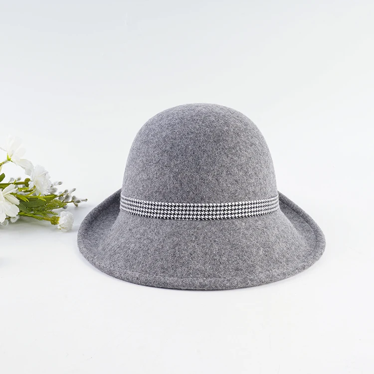 Wholesale Decorate Wool Felt Handmade Cloche Hat for Women