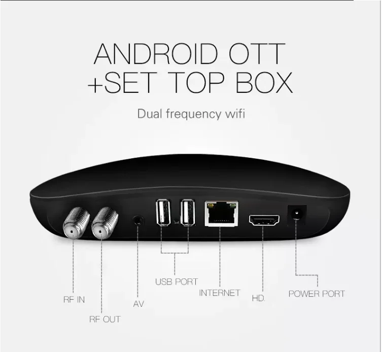 UUvision in stock  OEM OTT+DVB S2 Amlogic S905D 1 GB + 8 GB Android tv box satellite receiver set top box