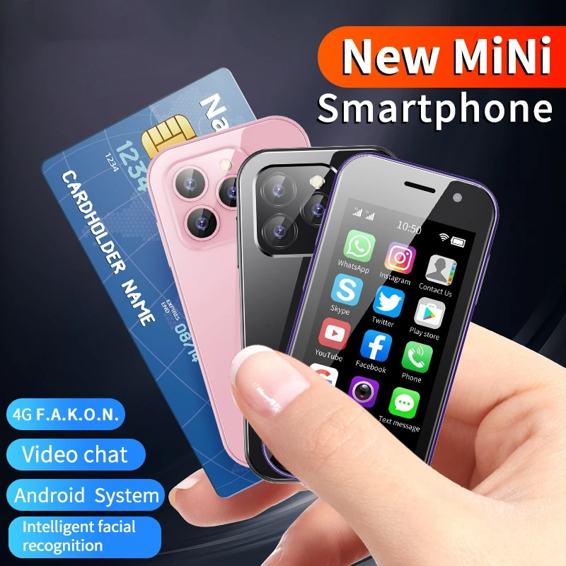 Mini Multi-Language Android Dual SIM Quad Core Full 4G Smartphone Google Play Store