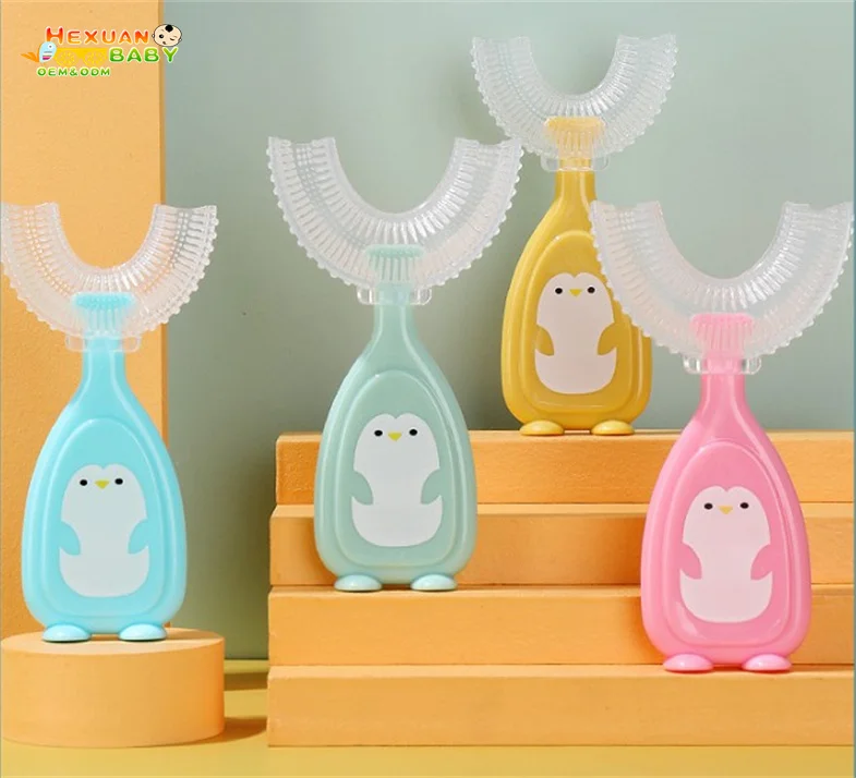 Manual Silicone Baby Toothbrush Children 360 U Shape Replacement Oral Care Cleaning Brush Kids Tooth