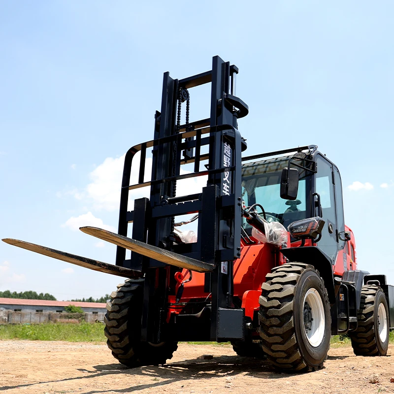All Terrain 3 Tons Diesel Forklift 4WD Second Hand Mini Off Road Forklift Telescopic Forklift CE Euro 5 Certification