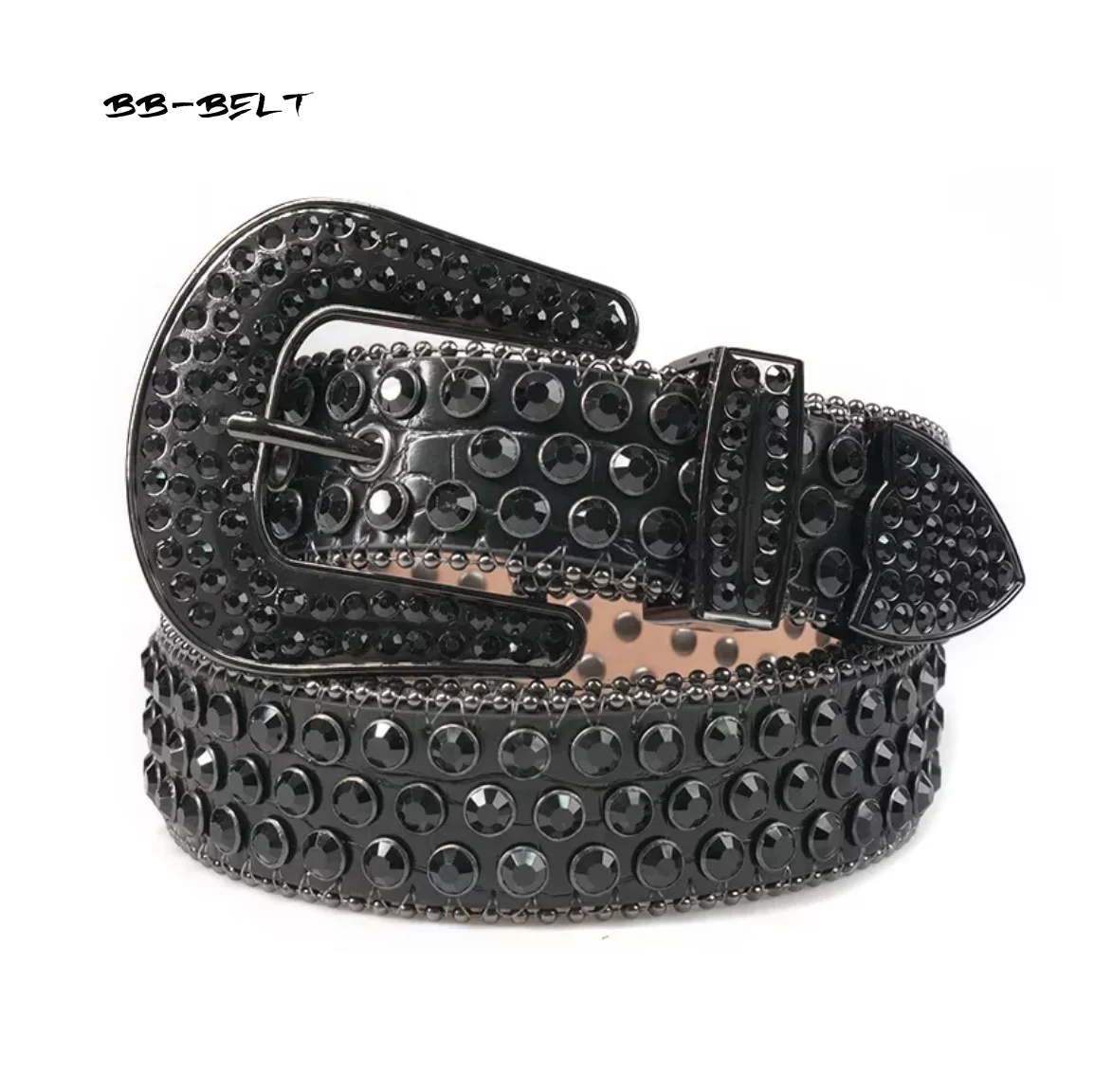 [Buyer service link] Manufacture Luxury Crystal Rhinestone Belts Men Women Unisex Studded Western Sparkle Designer Leather Belt