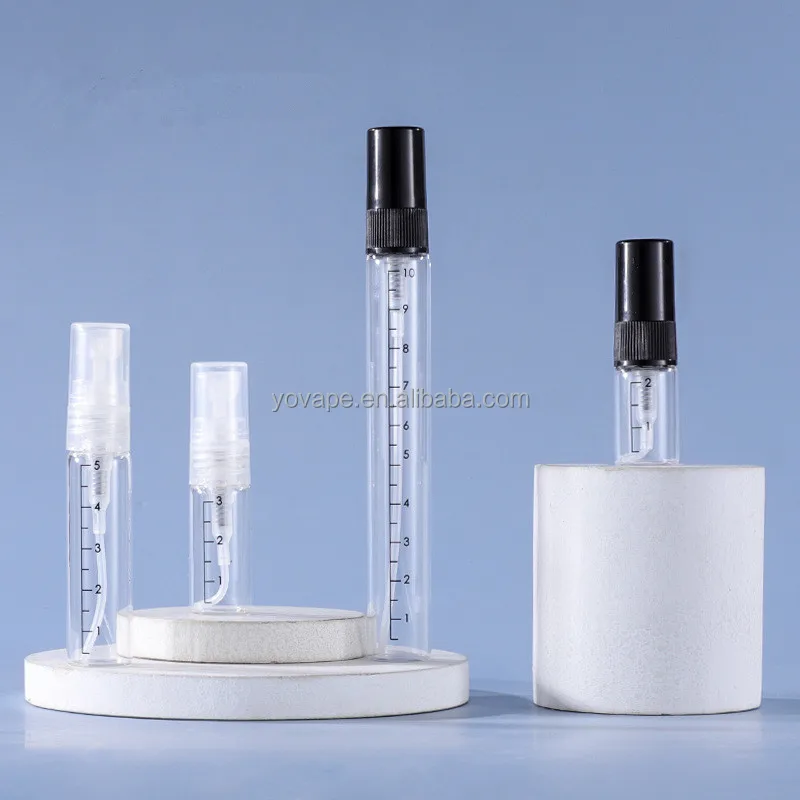 Wholesale refill empty mini toner mist vial 2ml 3ml 5ml 10 ml unique premium clear perfume bottles atomizer glass spray bottle