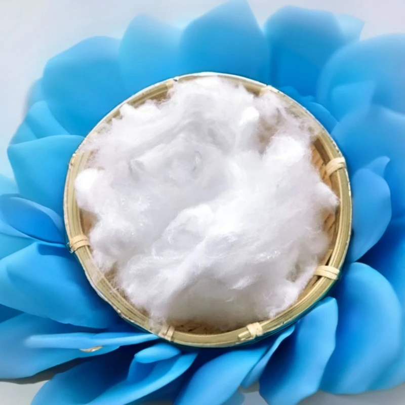 4d 51mm Synthetic Fibers Polyester Stable Fiber Low Melt Polyester Fiber Tencel Pillow Stuffing Polyesters