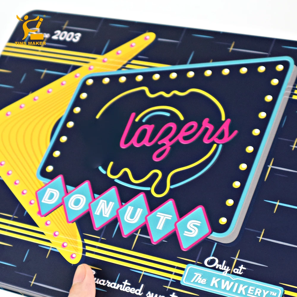 Black Rectangular Storage Tin Box Square Metal Collection Display Rack For Tea Candy Biscuits Black Electroplated Tin Box