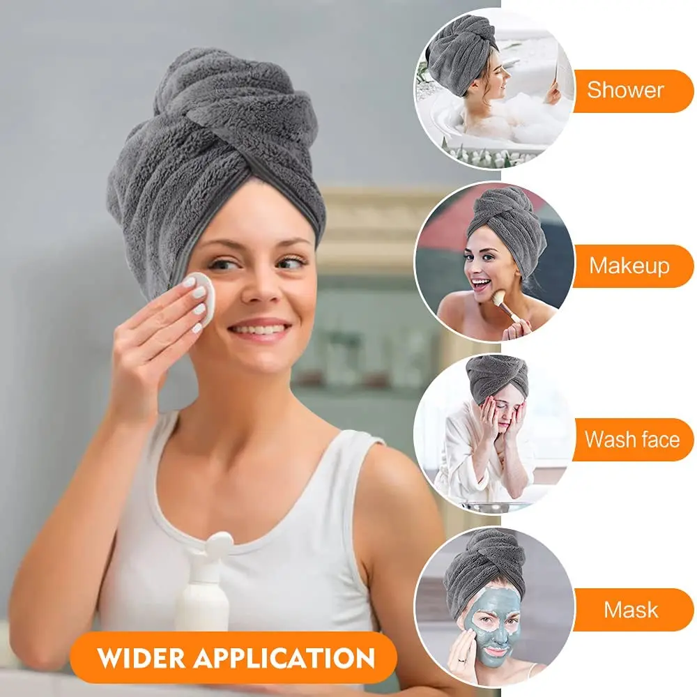 Serviceable Microfiber Hair Dry Shower Turban Towel For Women