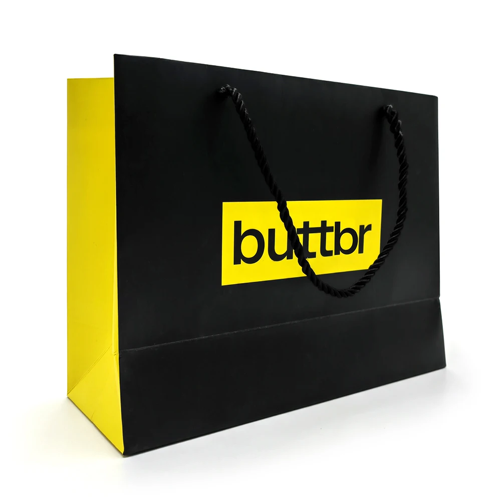 Wholesale Customized Logo Recyclable Retail Gift Clothing Shopping Packaging Luxury Paper Bag With Handle