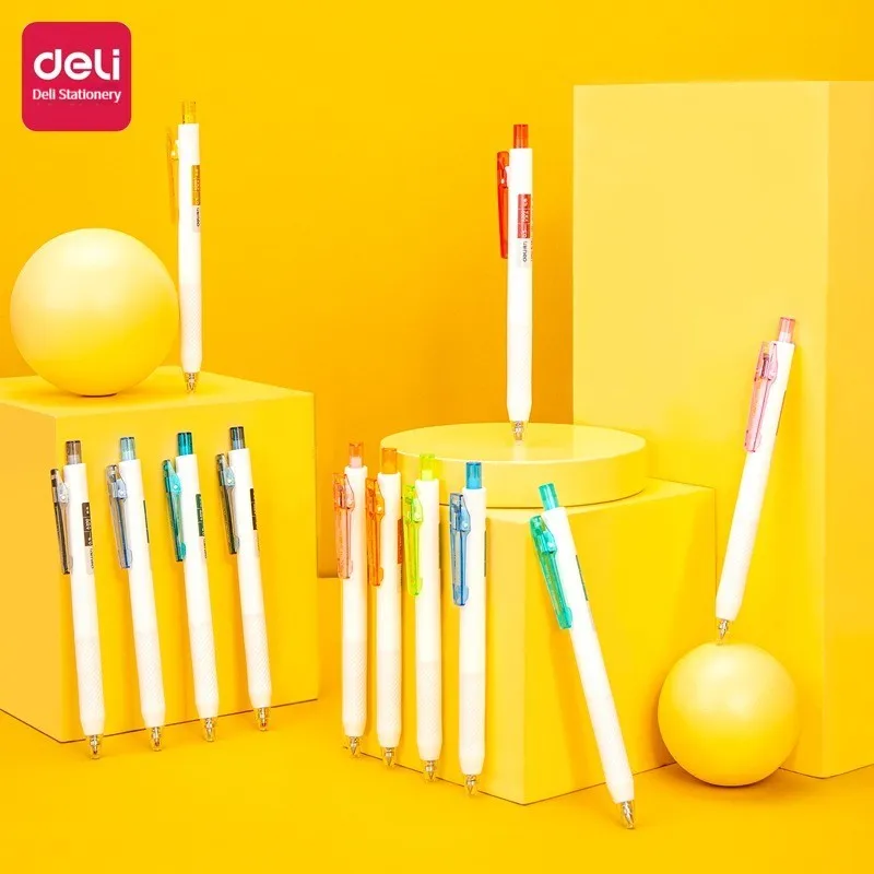 DELI A200 PRESS GEL PEN 0.5MM WATER-BASED PEN VINTAGE CARBON GEL PEN