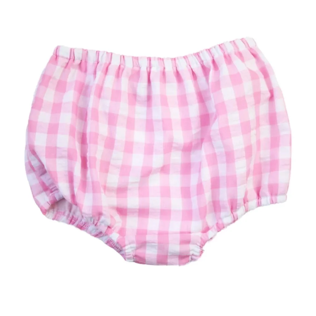 Monogram summer baby bloomer Set diaper covers woven cotton plain white custom kids outfits