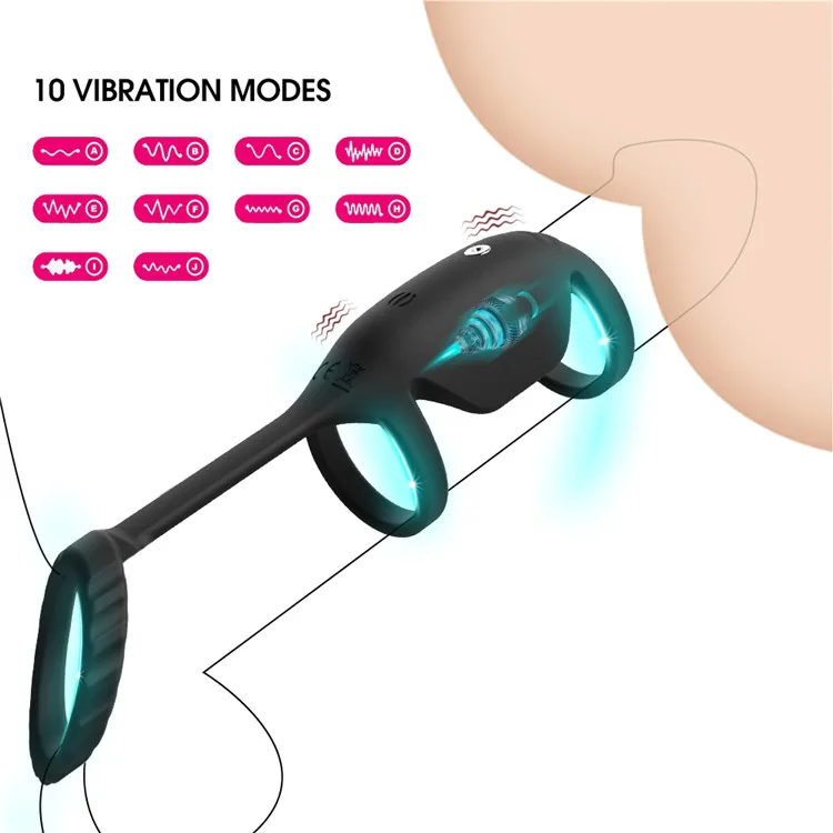 Juguetes Sexuales Para Hombres Y Mujeres Lasting Enlarge Cock Stimulate Penis Vibrating Ring