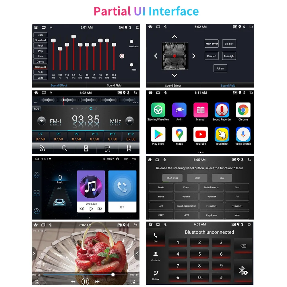 10 Inch Universal Android 12 Autoradios Touch Screen Stereo Carplay & Android Auto Car Universal Car Radio Multimedia Player