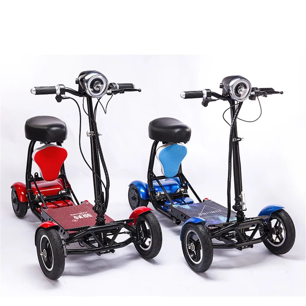 high quality 36V lightweight powerful compact elderly mobility quadricycle scooter easy folding electric moped electric mobility