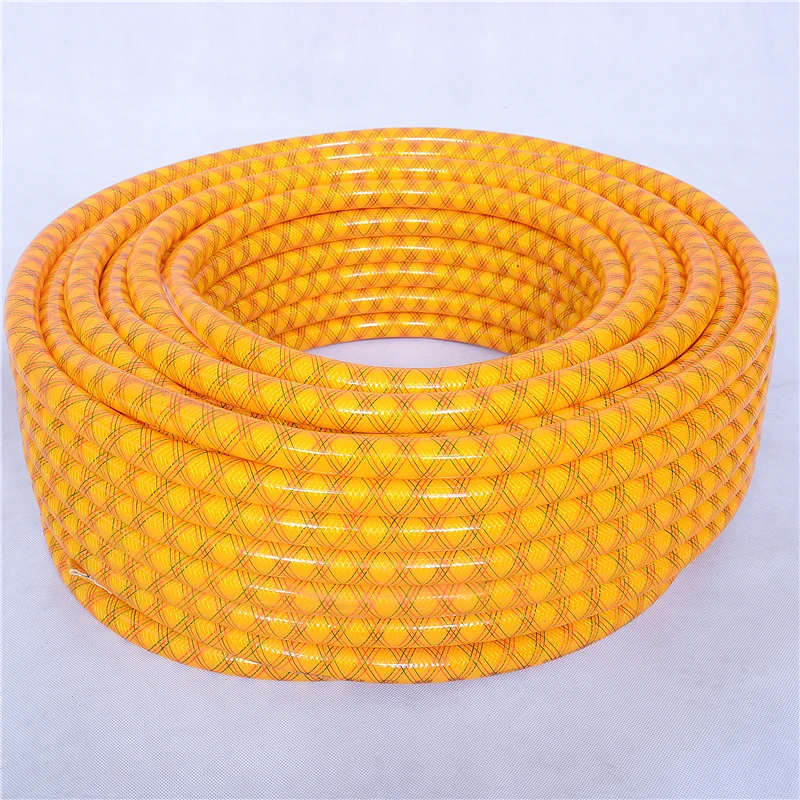 Зеленый усиленный пвх садовый водяной шланг с плетеной полиэфирной нитью