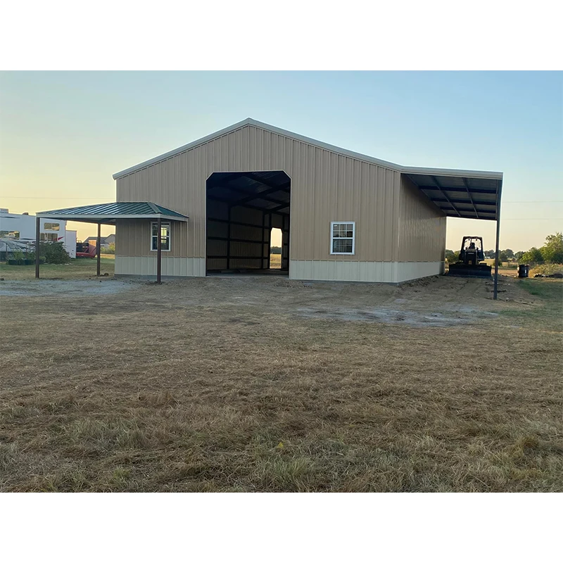Steel Frame Construction Pole Barn Prefabricated Warehouse Metal Building Steel Structure Shed Workshop