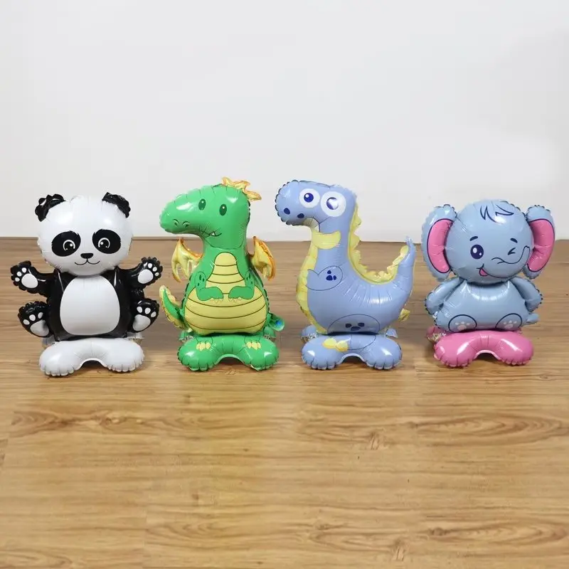 3D Stand Animal Foil Balloon Cartoon Lion Elephant Koala Fox  Balloon  For  Happy Birthday Party Decoration Kids  Toy