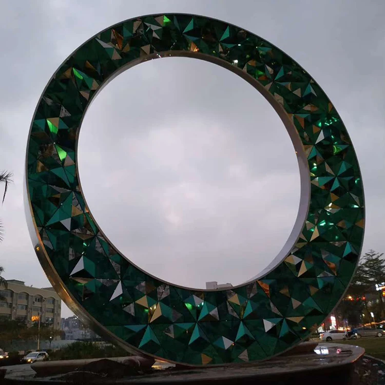 Large Outdoor Modern Decorative Stainless Steel Circle Sculpture