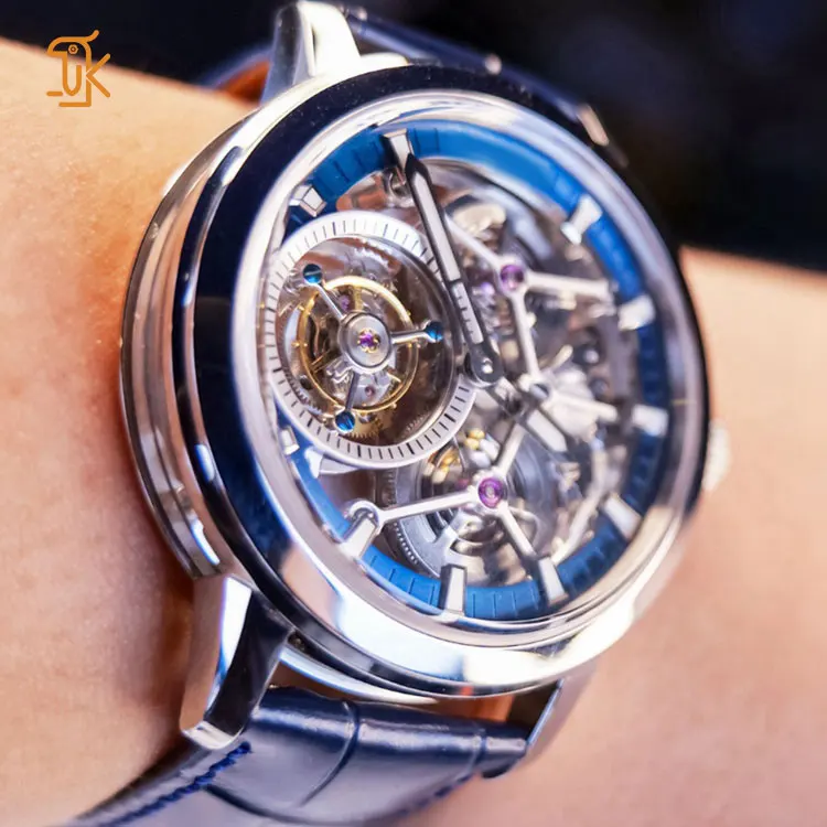Custom ODM Working Flying Tourbillion Mechanic Watch Automatic Skeleton Men Luxury High end personalised PendulumWrist Watch