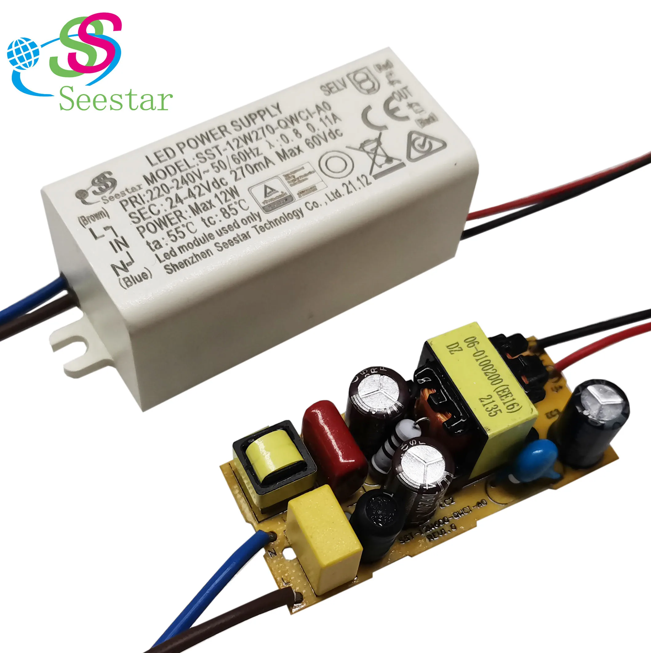 Seestar 8-12W 24-42V 260 mA  PF 0.8  led driver for wall light with new ERP tuv CB SAA flicker free mirror light TUV driver
