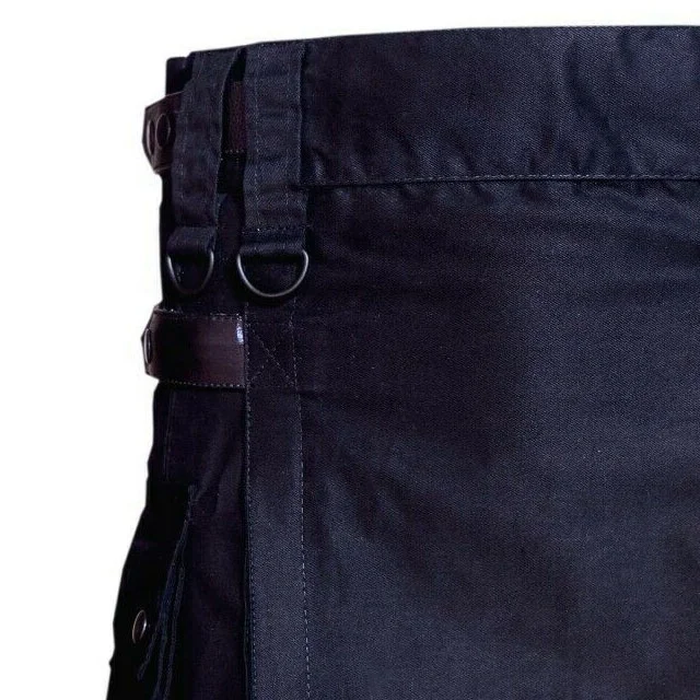 Men Scottish Hybrid Utility Kilt Leather Straps Cotton  Grey wash Tartan Pipe Band Uniform Wool Cloth Tartan Piper Kilt