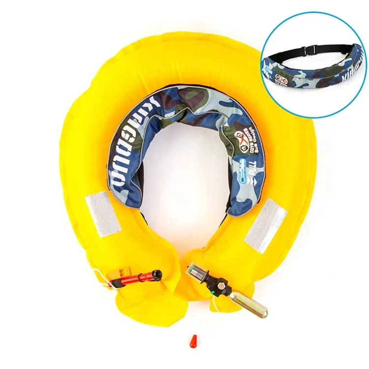Single Chamber Marine Uoyancy Aid Personal Flotation Device Inflatable Belt Pack Waist Life Jacket