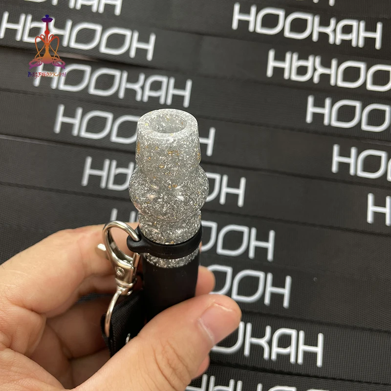 China Handmade Shisha Hookah Accessories Acrylic Hookah Mouthpiece Mouth Tips Acrylic Tip for Metal Hookah With Lanyard