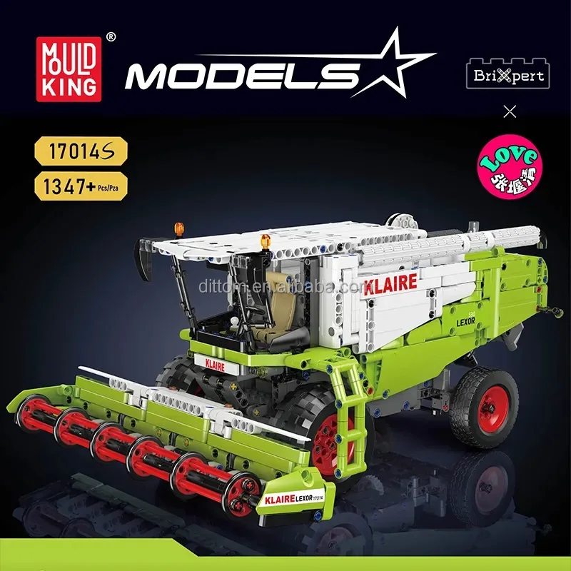 Формы King 17014S RC комбайн модель кирпича 2 4G & приложение управление ферма инженерный грузовик сборные строительные блоки игрушки