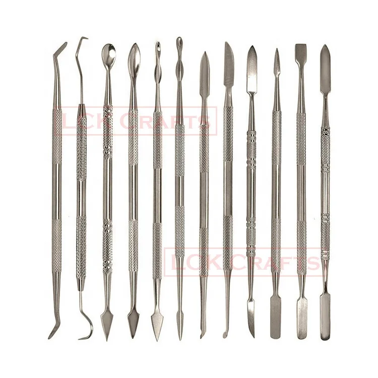 Stainless Steel 12 Pieces Wax Carvers Set Dental Wax Clay Modeling Sculpting Carving Tools Polymer Pottery Clay Carving Tool