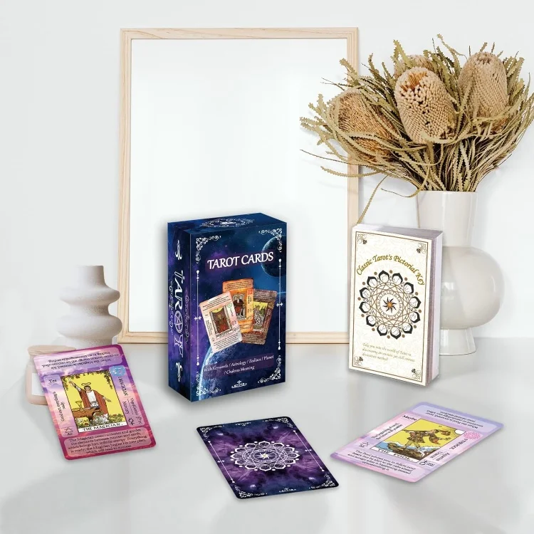 Manufacturer wholesale best selling custom 78 print your own oracle gold foil tarot cards printing with guidebook