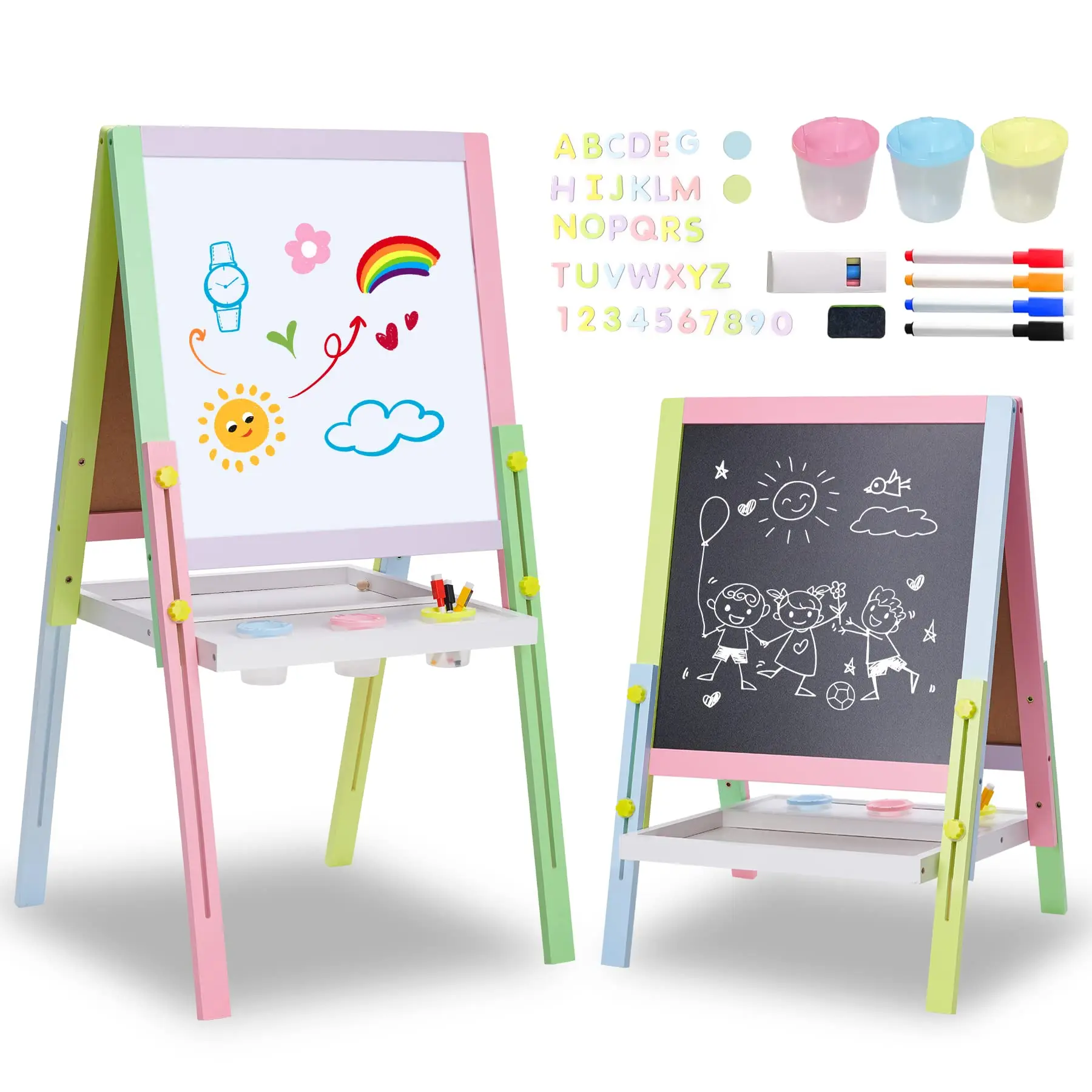 Baby kids magnetic Calendar and Easel wooden 3d toy wooden children toy