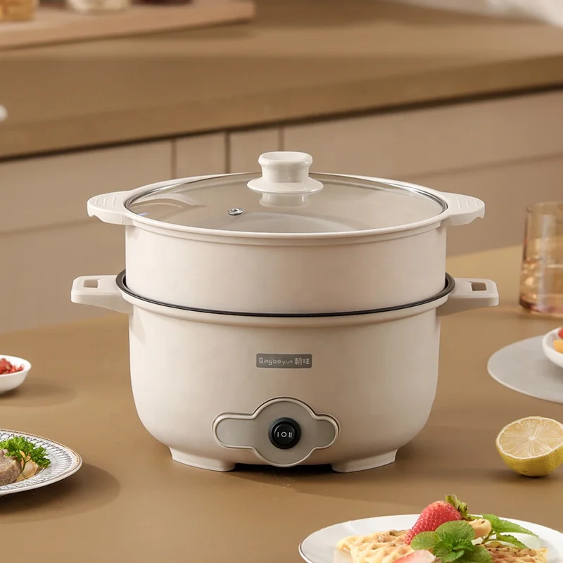 EU Large Capacity 3L Integrated Electric Hot Pot Household Multifunctional Non-Stick Cooking Pan with High Power Electric
