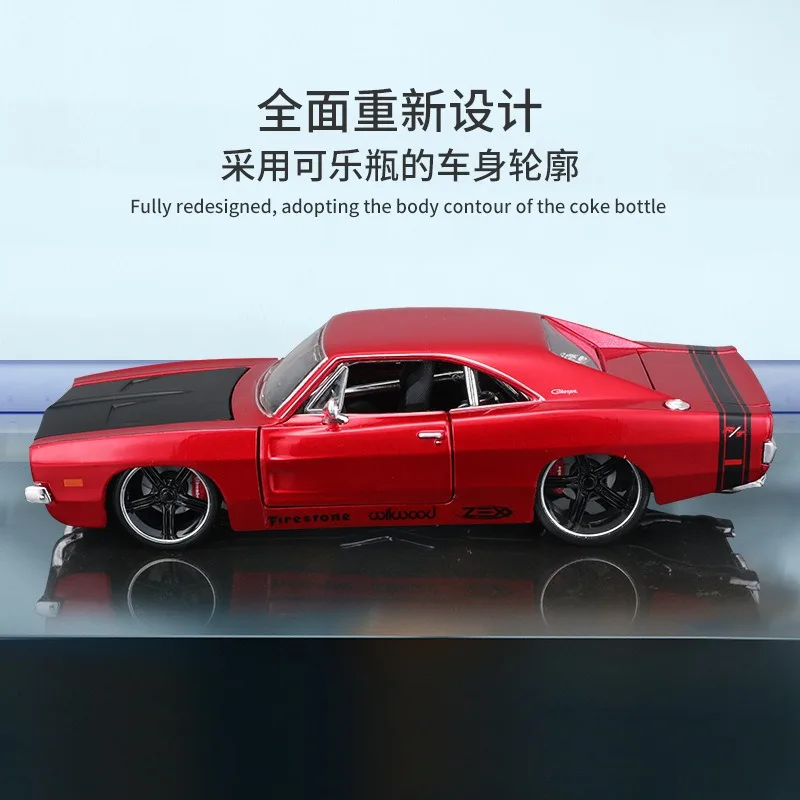 High Quality 1:24 Scale 1969 Charger R/T Alloy Toys Car Model Simulation Diecast Toys Model Car For Adults Decoration Collection