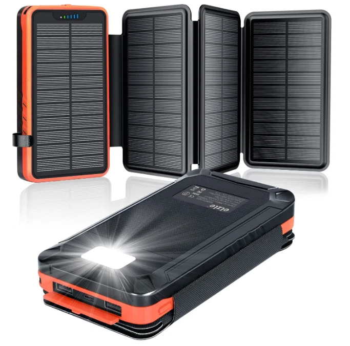 Newest Solar Power Bank 26800 mAh Solar Charger with 4 Solar Panels