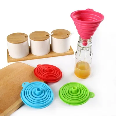 Collapsible Food Grade Silicone Kitchen Tool Retractable Funnel