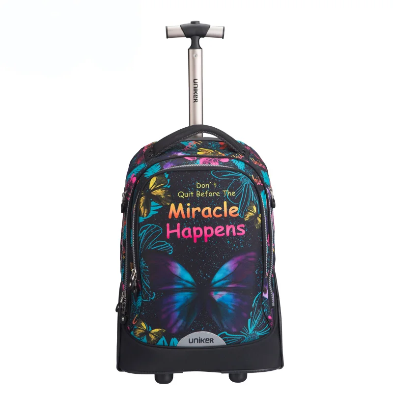 Рюкзак UNIKER на колесиках для девочек дорожный школьный ранец Детские рюкзаки