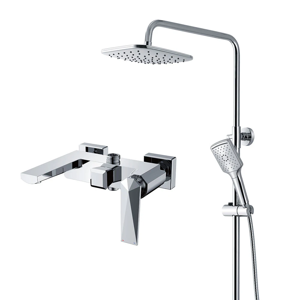 2024 New square black  gold  shower set