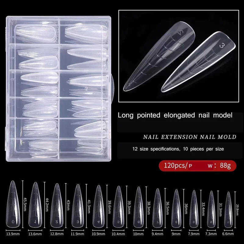 Factory Direct Nail Crystal Extension Nail Model Paperless Holder Quick Phototherapy Nail Plate 120 Pieces In A Box
