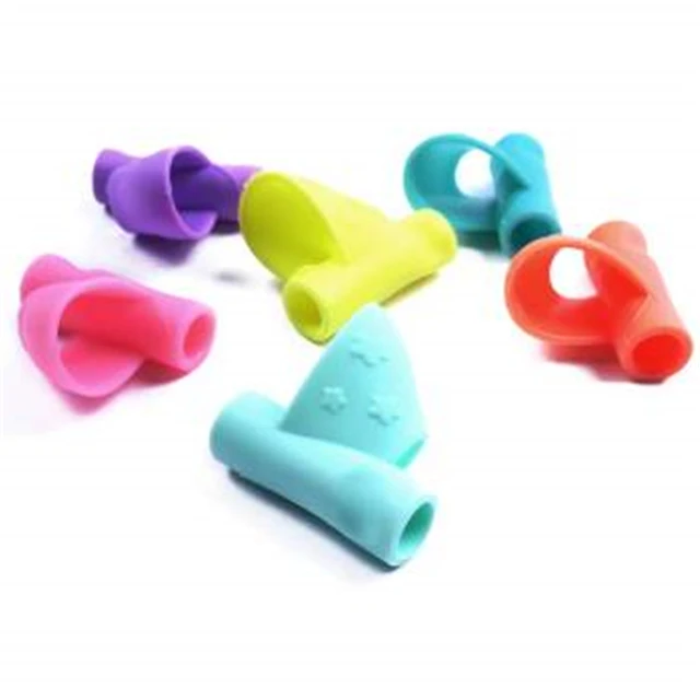 Wholesale Colorful Soft Rubber Silicone Triangle Pen Grips For Kids Writing