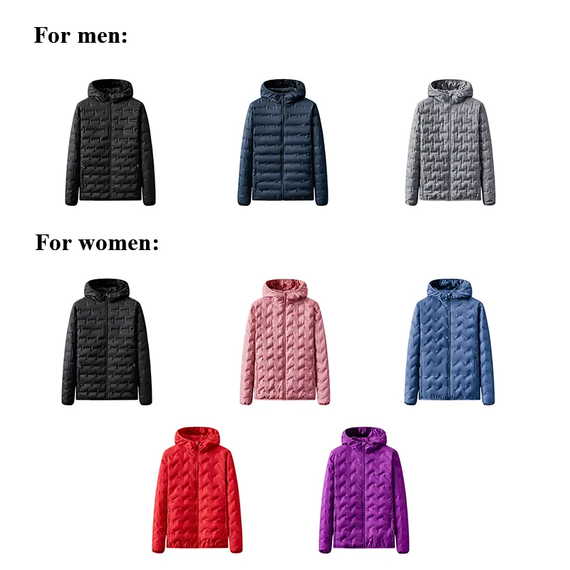 4XL Couples Down Jacket 90 Down Puffer Jacket Women Lined Hooded Lightweight Logo Custom Men Quilted Coat Duvet Outerwear