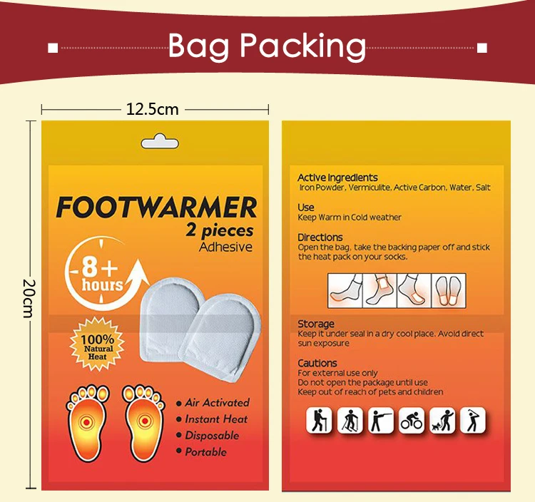 hot selling air activated disposable heating foot warmer,adhesive toe warm patch , air activated insole shoes warm pad