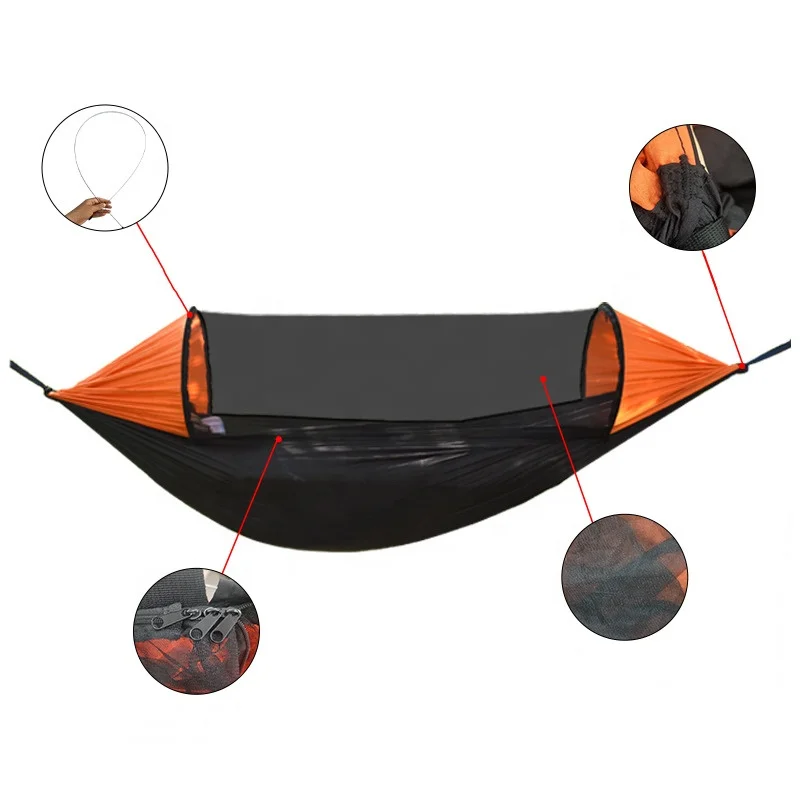 2 Persons Comfortable 360 Degree Quick Open Pop Up Automatic Camping Mosquito Net Outdoor Aerial Travel Hammock