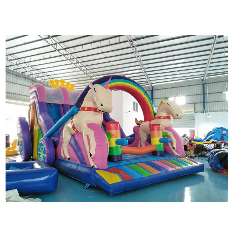 Best plato 0.55mm pvc tarpaulin inflatable double lane dry slide for children.