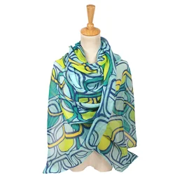 Luxury Chiffon Viscose Femme Printed Chain Silk Bufanda Foulard Echarpes Jersey Hijab Scarf For Women